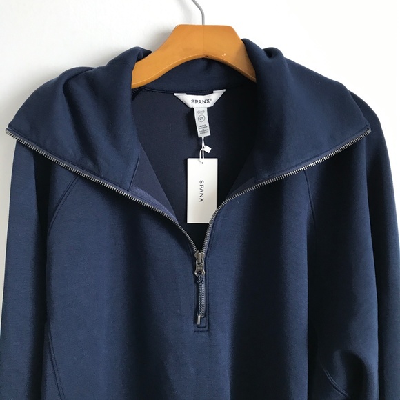 SPANX AirEssential Pullover Top Blue Half Zip Womens 2XT - Picture 14 of 15